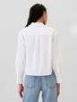 Classic Cropped Poplin Ruffle Shirt