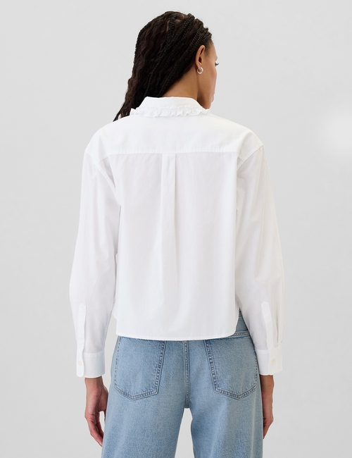 Classic Cropped Poplin Ruffle Shirt