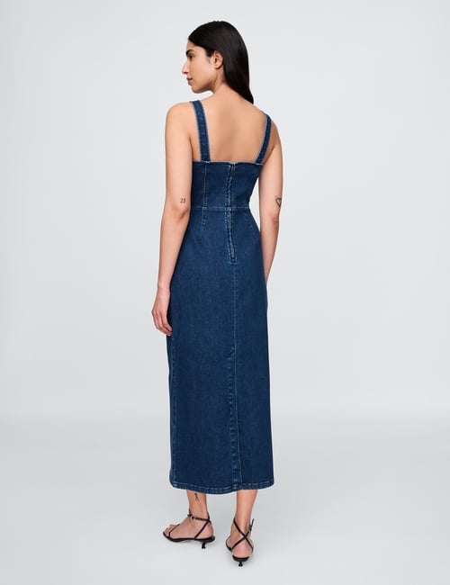 Denim Bodycon Midi Dress
