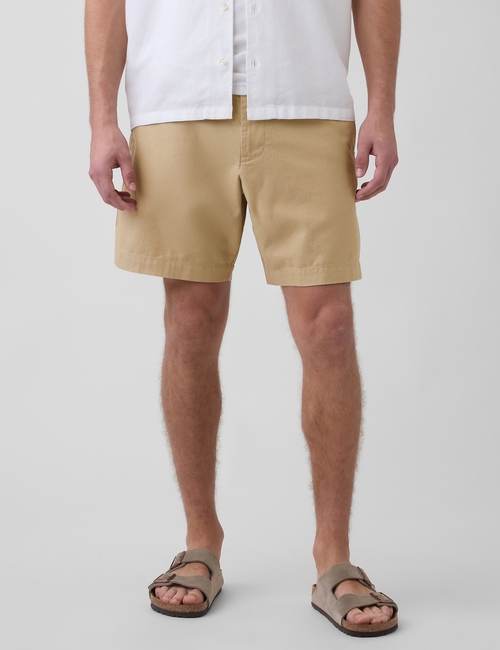 7 INCH FIXED WAIST LINEN SHORT SP26