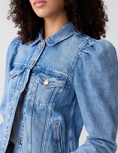 Puff Sleeve Icon Denim Jacket
