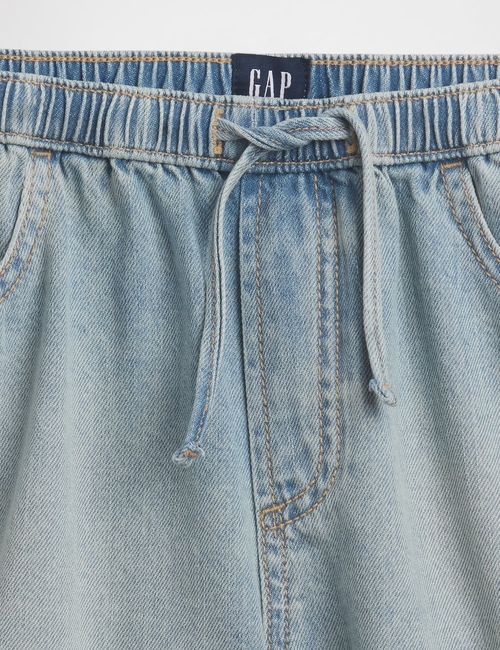 Kids High Rise Denim Easy Shorts
