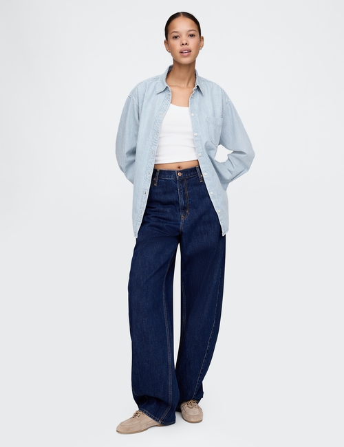 Denim Stripe Big Shirt