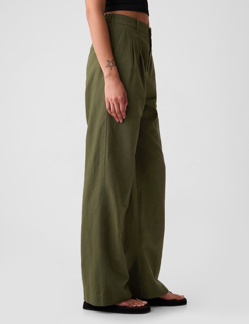 365 High Rise Linen-Cotton Trousers