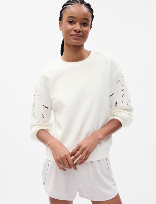 Vintage Soft Eyelet Sleeve Sweatshirt