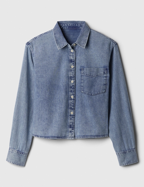 Cropped Denim Shirt