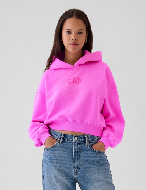 Arch Logo Cropped Hoodie