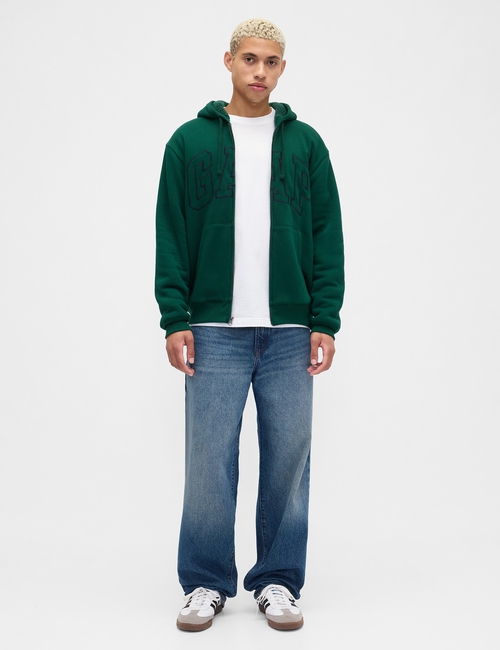 Relaxed Gap Logo Sherpa-Lined Zip Hoodie