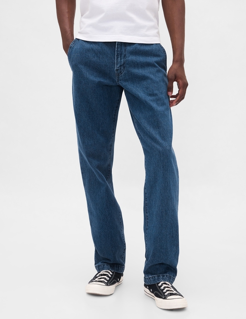 STRAIGHT FIT MED WASH TROUSER