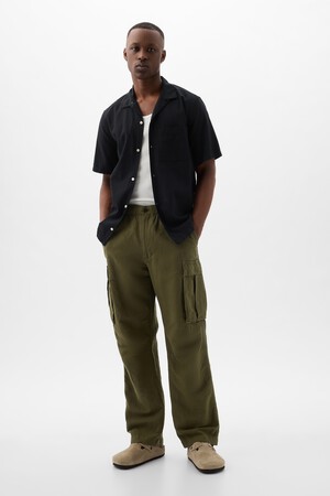 Linen-Cotton Cargo Pants