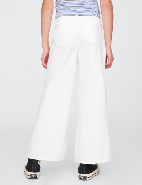 Kids High Rise Stride Wide-Leg Ankle Jeans