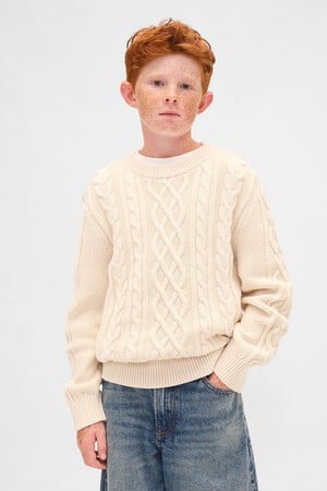 Kids Cable-Knit Crewneck Sweater