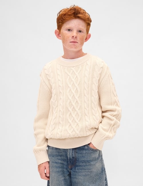 Kids Cable-Knit Crewneck Sweater
