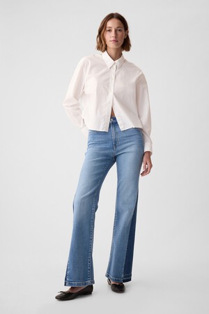 High Rise Patched '70s Flare Jeans