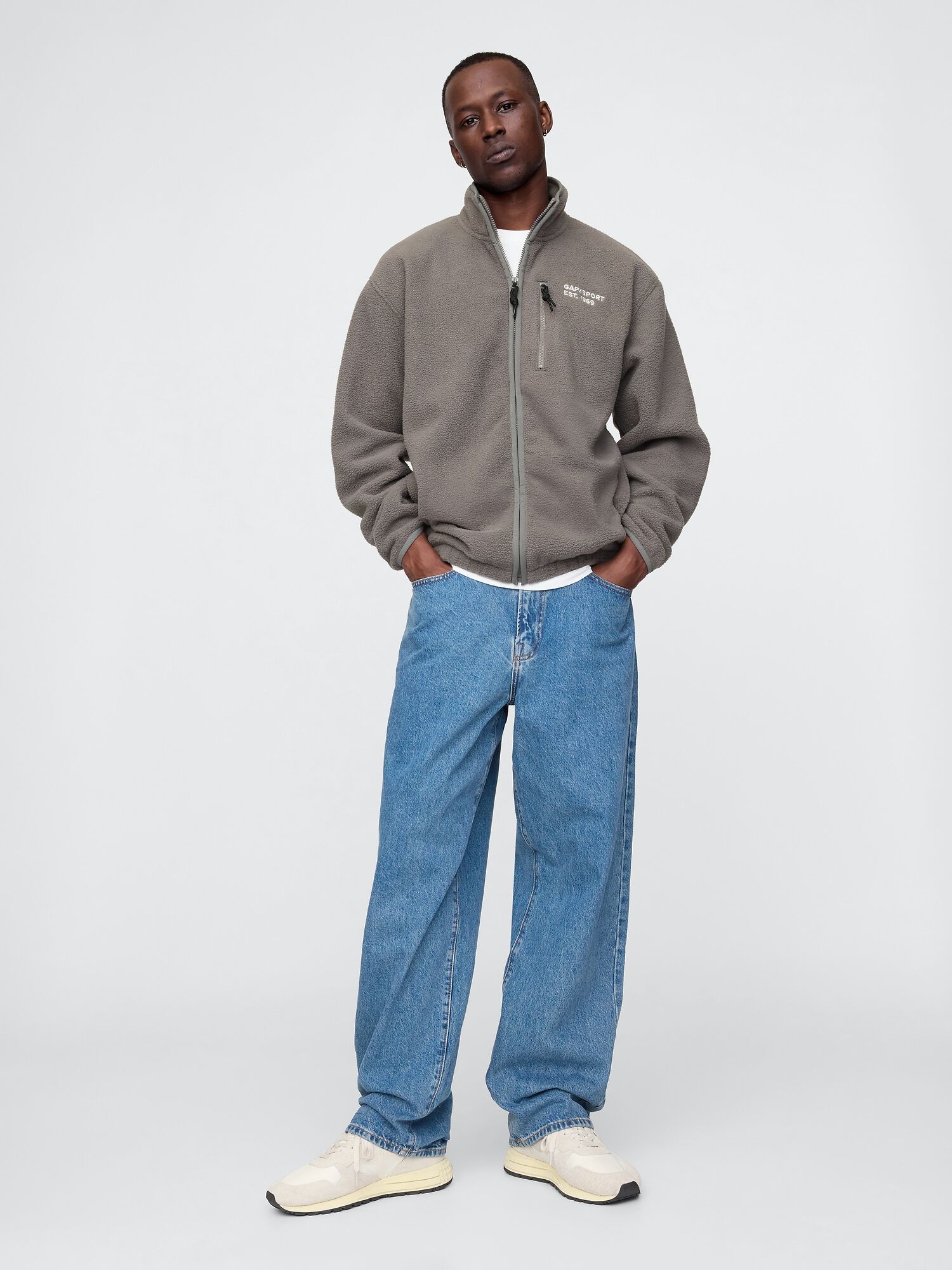 Shop Gap Logo Arctic Fleece Zip Jacket for | GAP UAE
