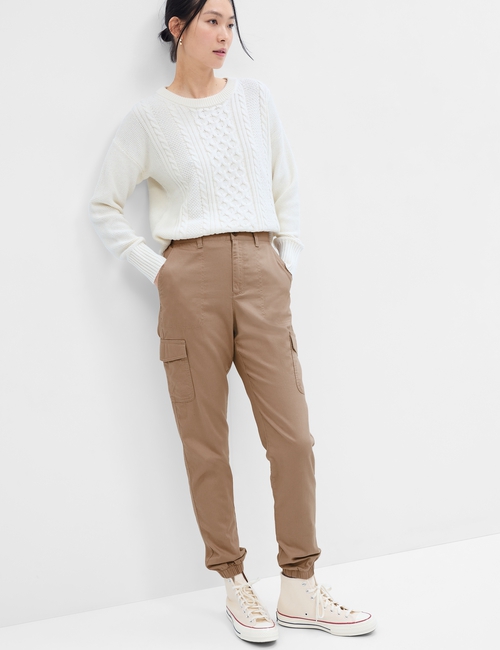 Girlfriend Khaki Cargo Joggers