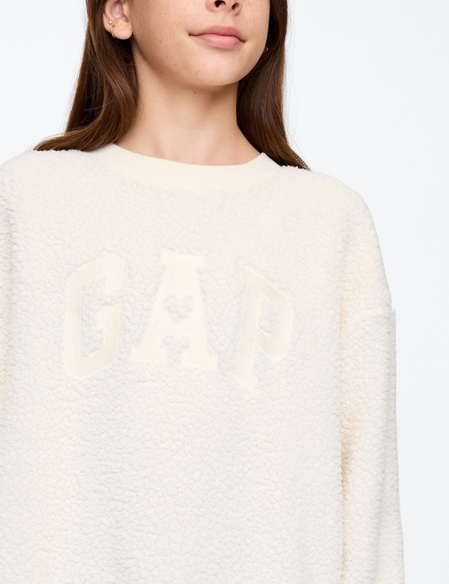 Kids Gap Logo Sherpa Sweatshirt Dress