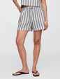 4" Mid Rise Pull-On Linen-Blend Shorts