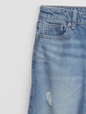 Kids High Rise Distressed Wide-Leg Ankle Jeans