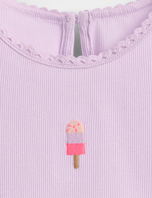 Baby & Toddler Embroidered Ice Cream Rib T-Shirt