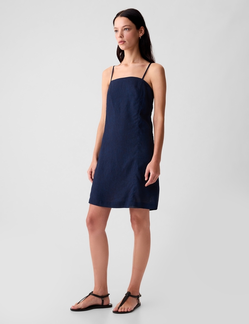 Linen-Blend Mini Dress