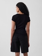Ribbed Gap Logo Scoopneck Top