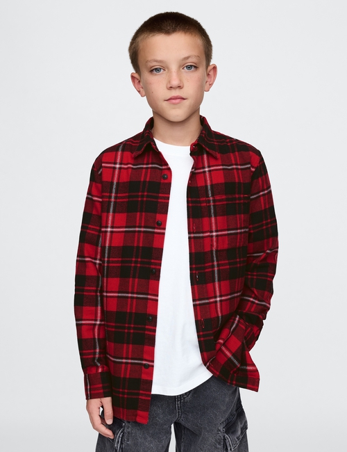 Kids Organic Cotton Flannel Shirt