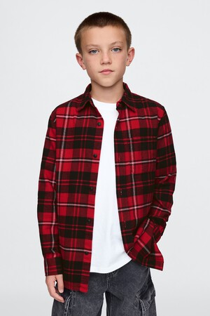 Kids Organic Cotton Flannel Shirt