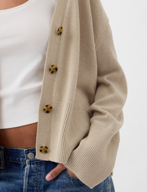 24/7 Split-Hem Linen-Blend Oversized Cardigan