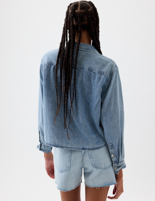 Cropped Denim Shirt