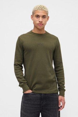 Gap Logo Waffle-Knit Crewneck T-Shirt
