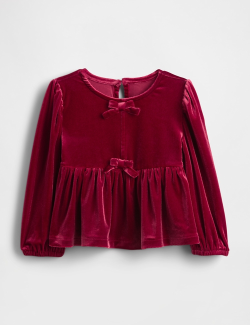 Baby & Toddler Velour Bow Top