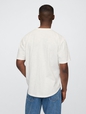 Lived-In Relaxed Curved Hem Henley T-Shirt