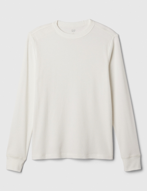 Waffle-Knit Crewneck T-Shirt