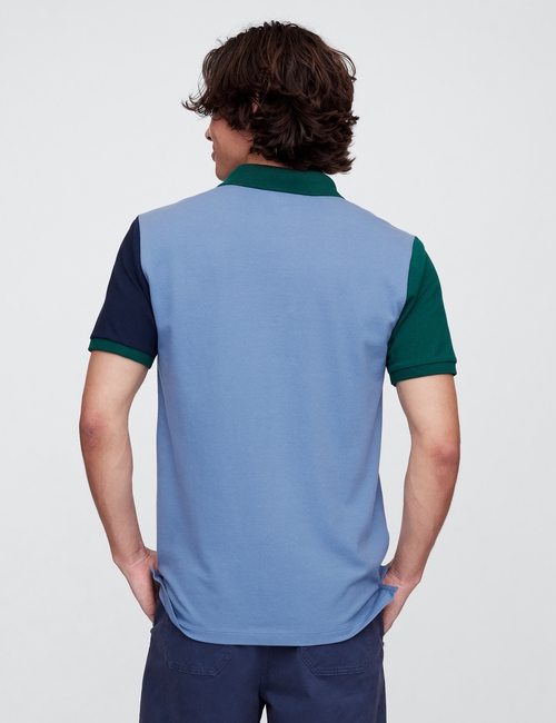 Colorblock Stretch Pique Polo Shirt