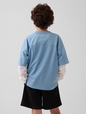 Kids Mesh Oversized Graphic Jersey T-Shirt