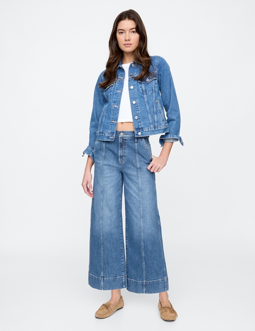High Rise Wide-Leg Crop Jeans