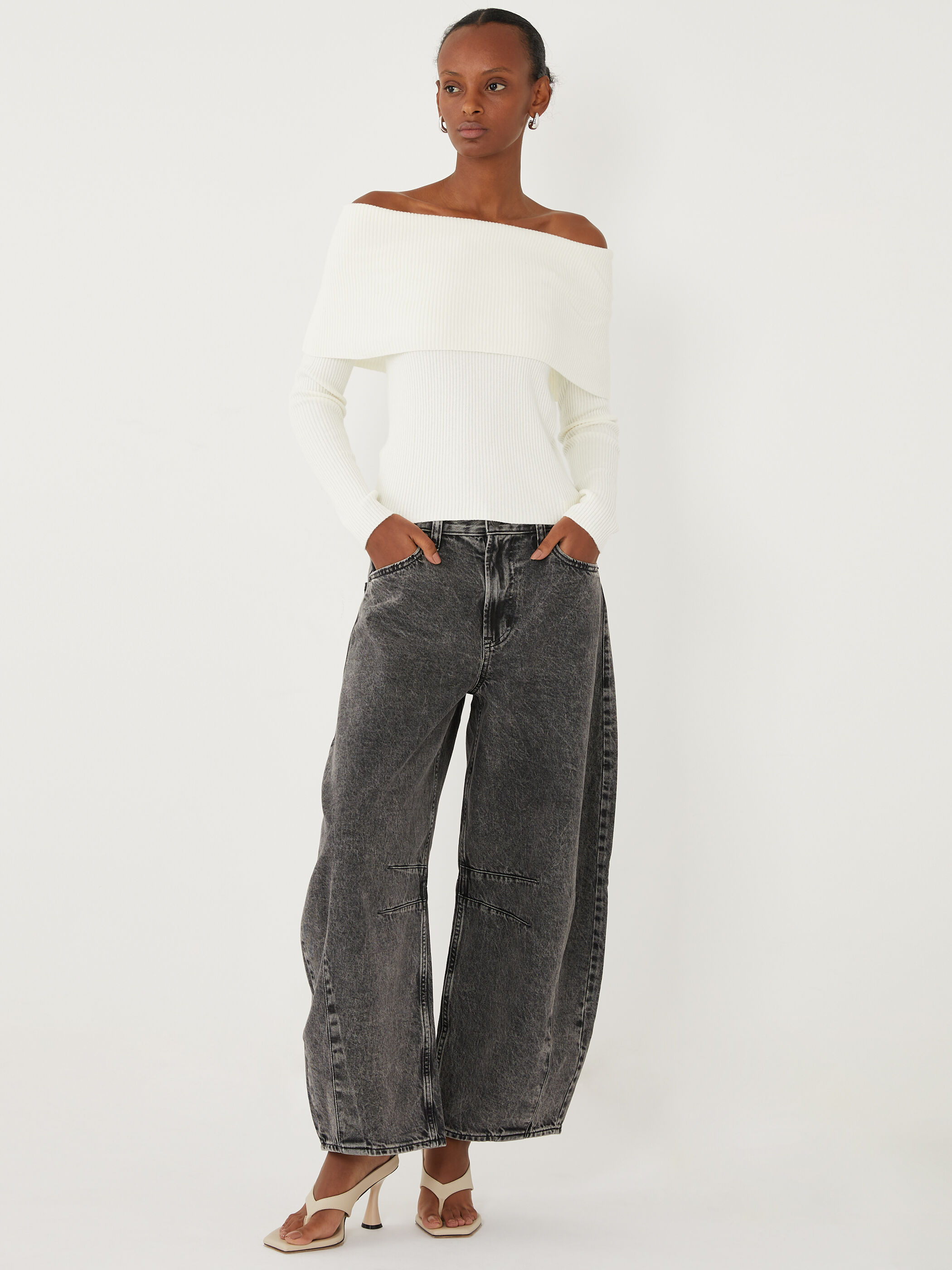 Shop CashSoft Ribbed Off Shoulder Sweater Top for GAP UAE