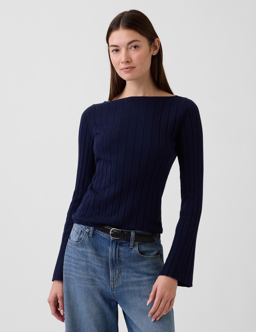 Ribbed Boatneck T-Shirt