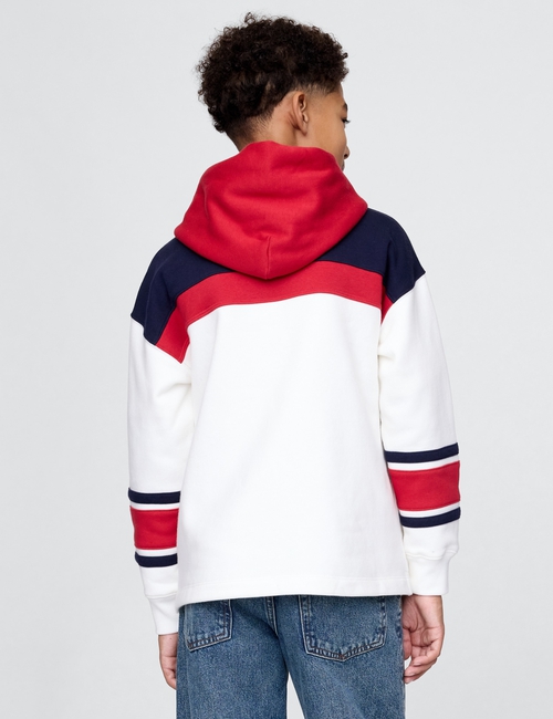 Vintage Soft French Terry Colorblock Logo Hoodie