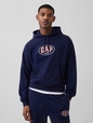 VintageSoft Terry Oversized Gap Logo Crop Hoodie