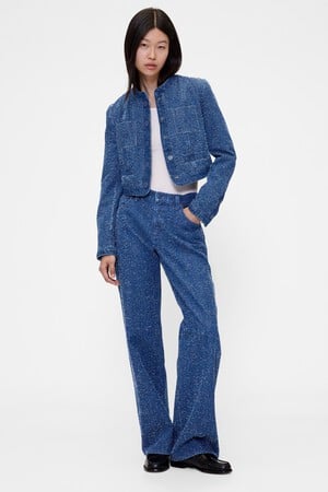GAP STUDIO TWEED BOUCLE 5PKT LOW RISE LOOSE JEAN
