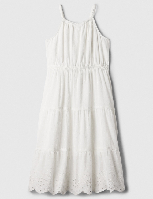 Kids Tiered Eyelet Midi Dress