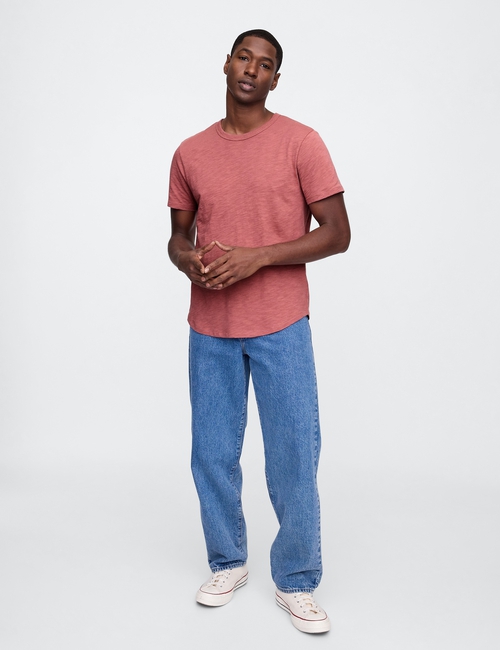 Lived-In Curved Hem Crewneck T-Shirt
