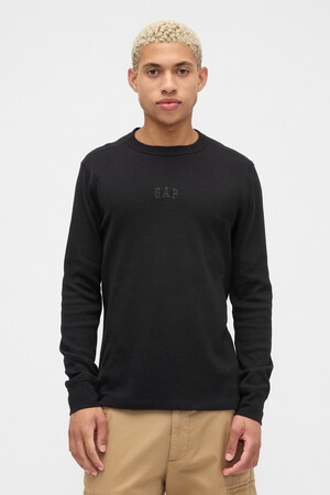 V-FRCH LS WAFFLE MINI LOGO CREW
