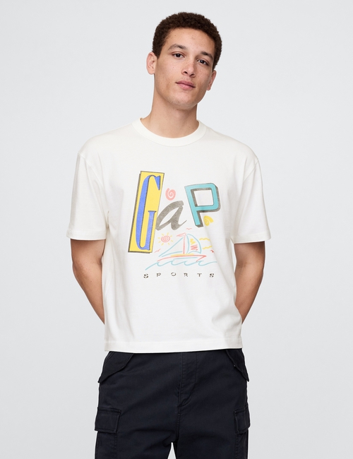 Cropped Gap Logo T-Shirt
