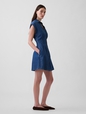 SS PINTUCK MINI DRESS - MED PETAL