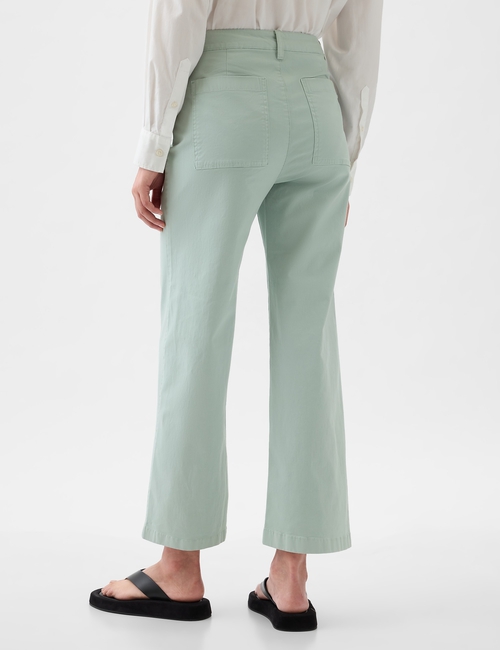 High Stride Wide-Leg Ankle Khakis