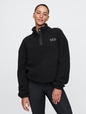 Relaxed Recycled Sherpa Quarter-Snap Sweatshirt