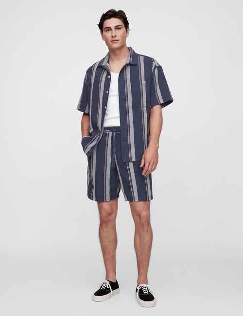 Boxy Texture-Stripe Vacay Shirt